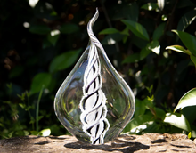 Load image into Gallery viewer, Memorial Glass Flame with Cremation Ashes