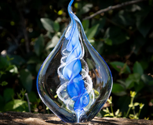 Load image into Gallery viewer, Memorial Glass Flame with Cremation Ashes