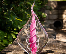 Load image into Gallery viewer, Memorial Glass Flame with Cremation Ashes