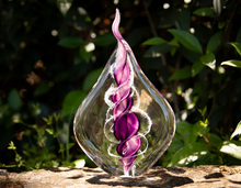 Load image into Gallery viewer, Memorial Glass Flame with Cremation Ashes